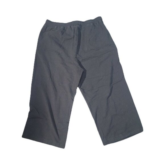 Crown & Anchor Size M Couture Black Bedazzled Drawstring Capri Activewear Pants - Picture 2 of 7